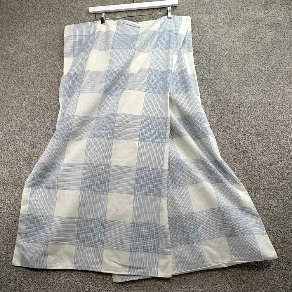 Bee & Willow King Size Pillow Shams Pair Gray White Plaid 50x91cm Cotton Blend